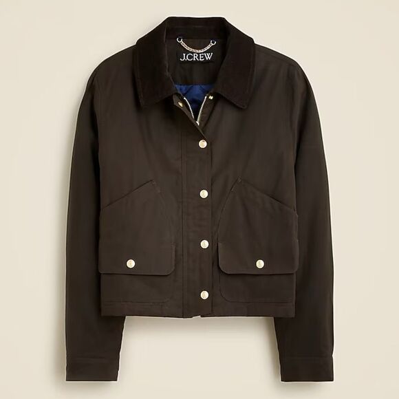 NWT J CREW Short Barn Jacket™ in English ripstop cotton in Mossy Brown - Picture 4 of 7